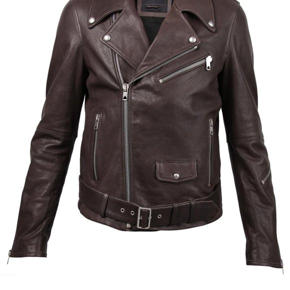 $2250 DIESEL BLACK GOLD Brown Zipper Biker Leather - Picture 3 of 8